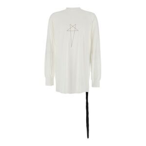 Drkshdw Men White Crewneck T-Shirt With Logo Print On The Front In Cotton Man